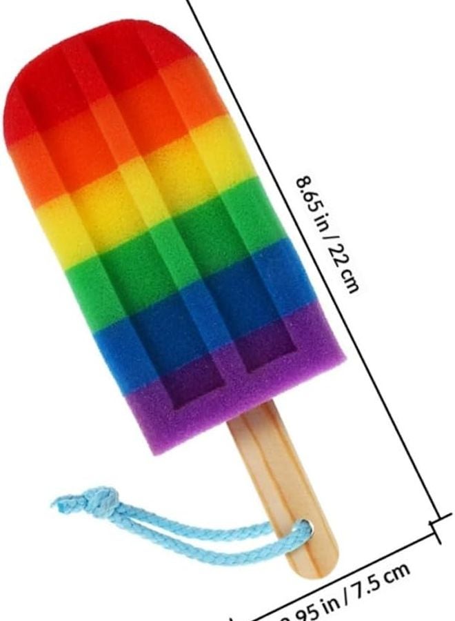 Nolitoy Ice Cream Shaped Exfoliating Body Sprubber 2 Pack Soft Bath Sponge For Dead Skin Removal - Image 2